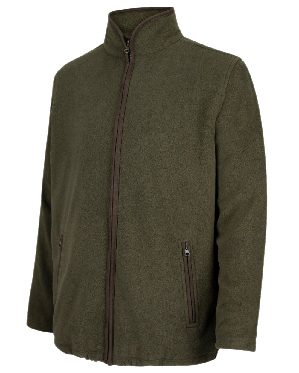 Green Coloured Hoggs of Fife Woodhall Fleece Jacket on white background