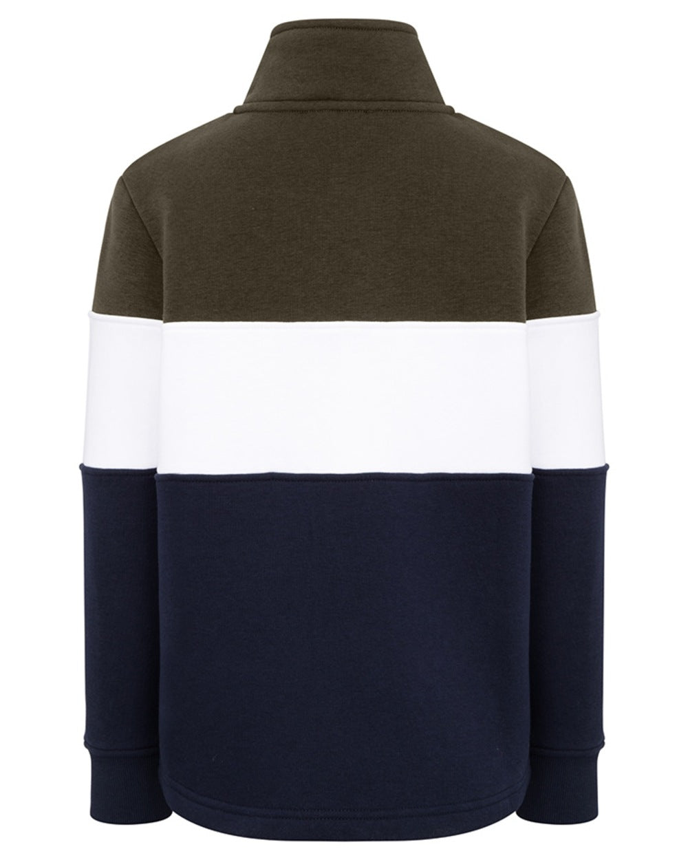 Forest White Navy coloured Hoggs of Fife Junior Dumfries 1888 Quarter Zip Top on white background