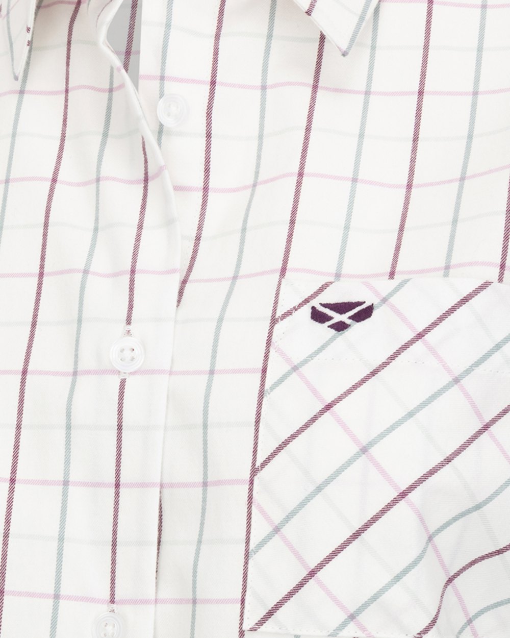 Purple Mineral Blue coloured Hoggs of Fife Womens Aberlady Tattersall Shirt on white background
