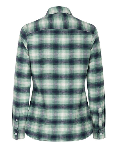 Green coloured Hoggs of Fife Isla Flannel Check Shirt on white background 