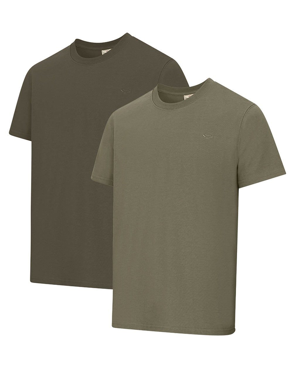Hoggs of Fife Sandwood 2 Pack Cotton T-Shirts in Forest/Lovat 