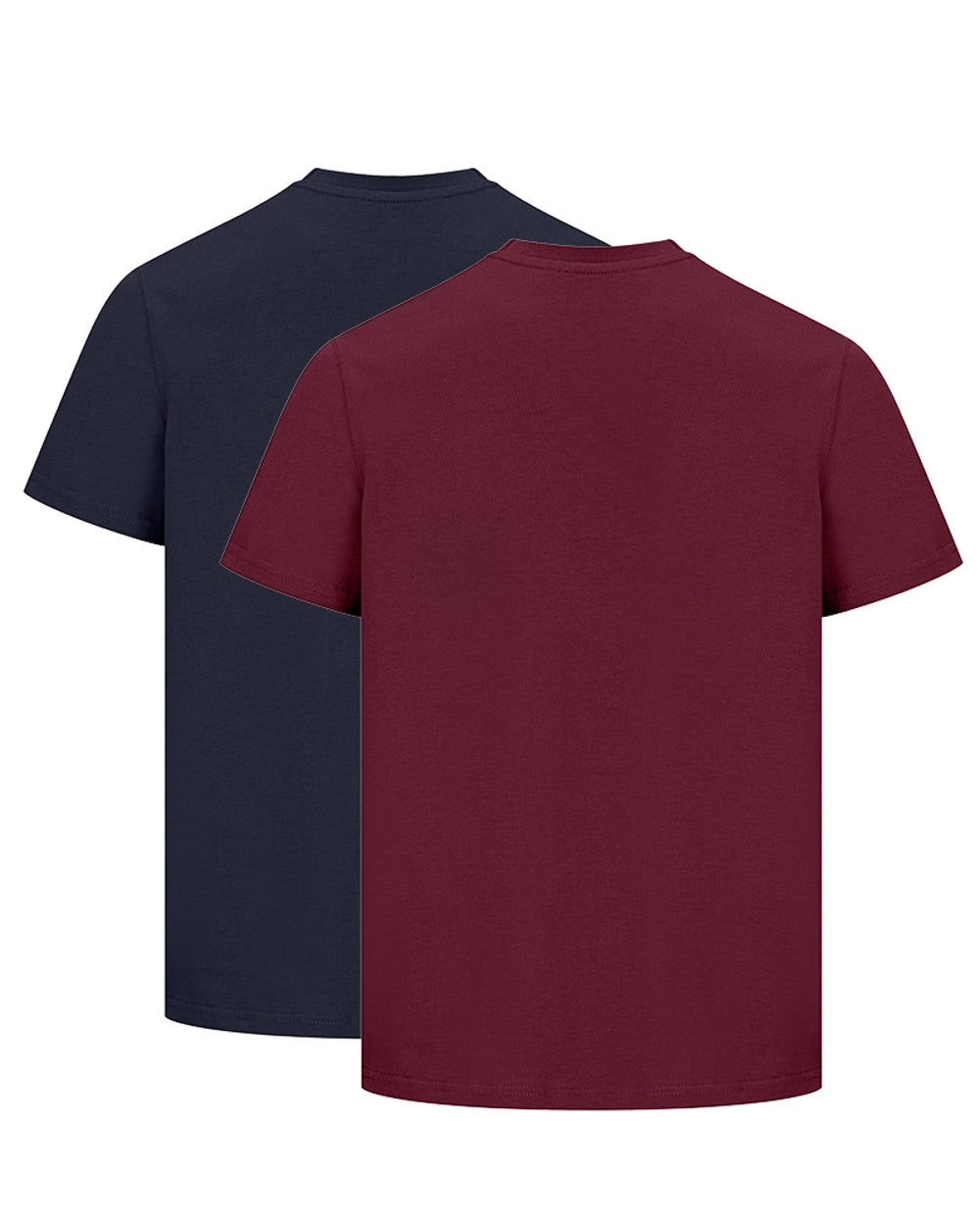 Hoggs of Fife Sandwood 2 Pack Cotton T-Shirts in Midnight/Merlot 