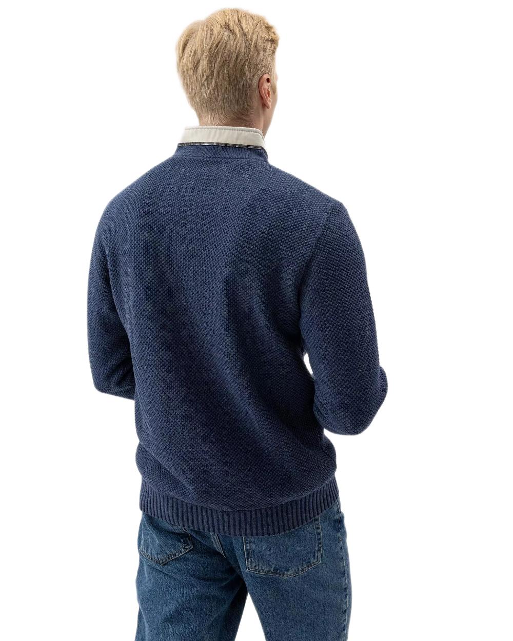 Chambray Coloured Holebrook Mens Classic Knitted Windproof Sweater on white background