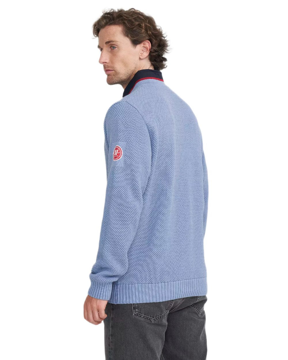 Stonewash Coloured Holebrook Mens Classic Knitted Windproof Sweater on white background