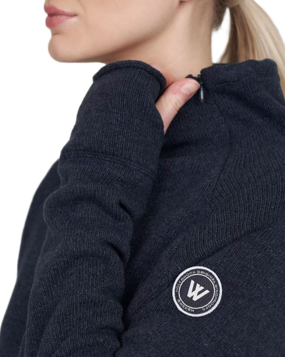 Chambray Coloured Holebrook Womens Martina Knitted Windproof Sweater on white background
