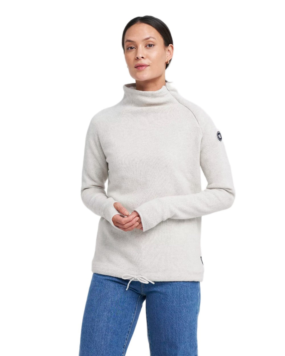 Light Grey Mel Coloured Holebrook Womens Martina Knitted Windproof Sweater on white background