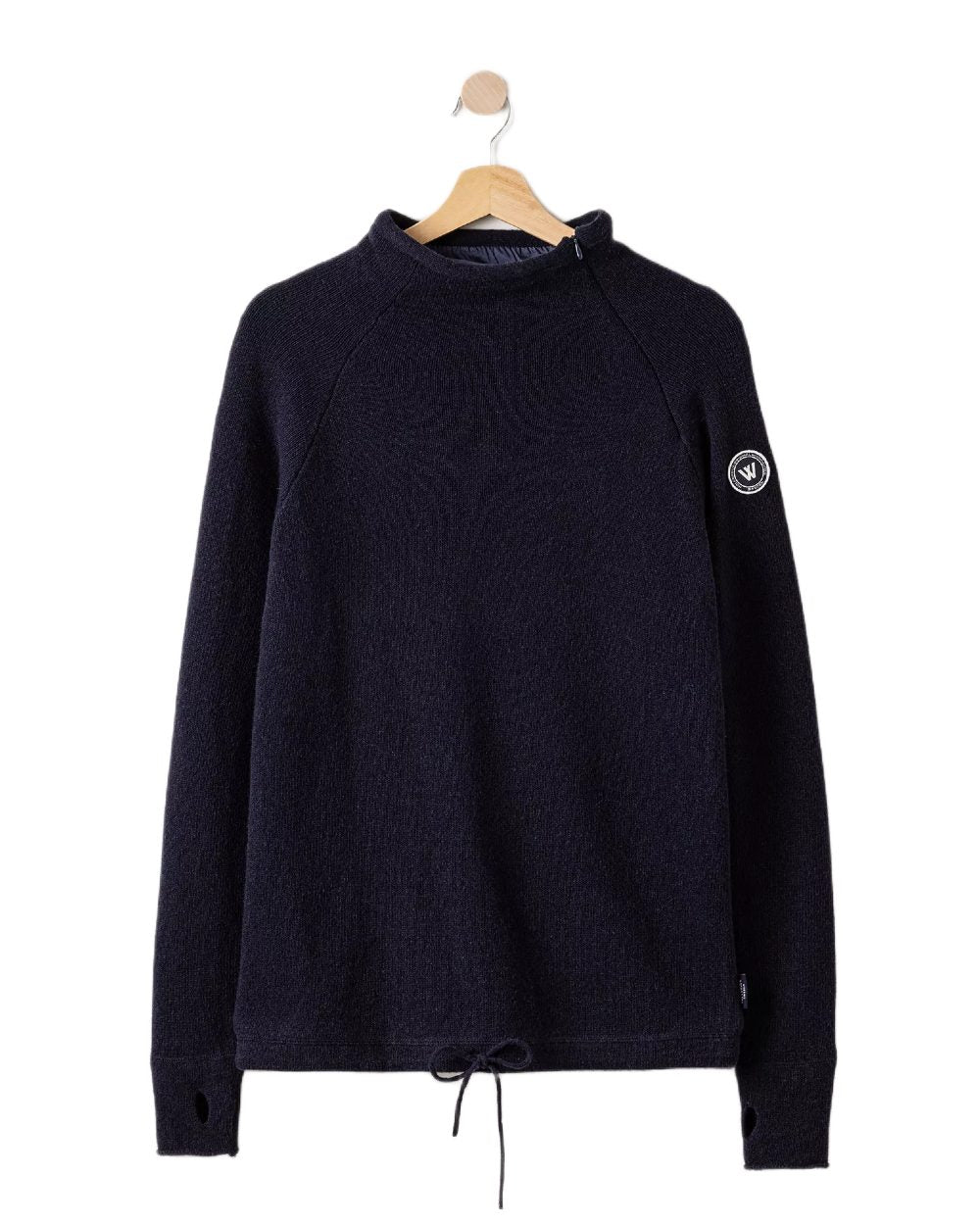 Navy Coloured Holebrook Womens Martina Knitted Windproof Sweater on white background