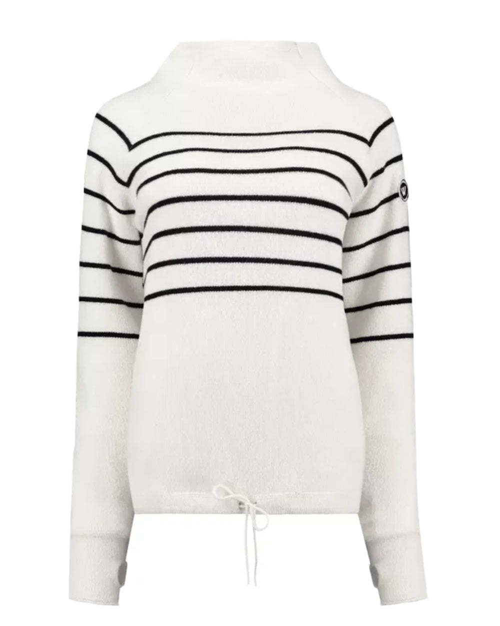Off White Navy Coloured Holebrook Womens Martina Knitted Windproof Sweater on white background