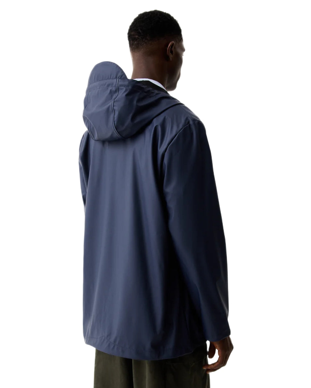 Night Sky coloured Hunter Downpour Jo Pu Rain Parka on white background
