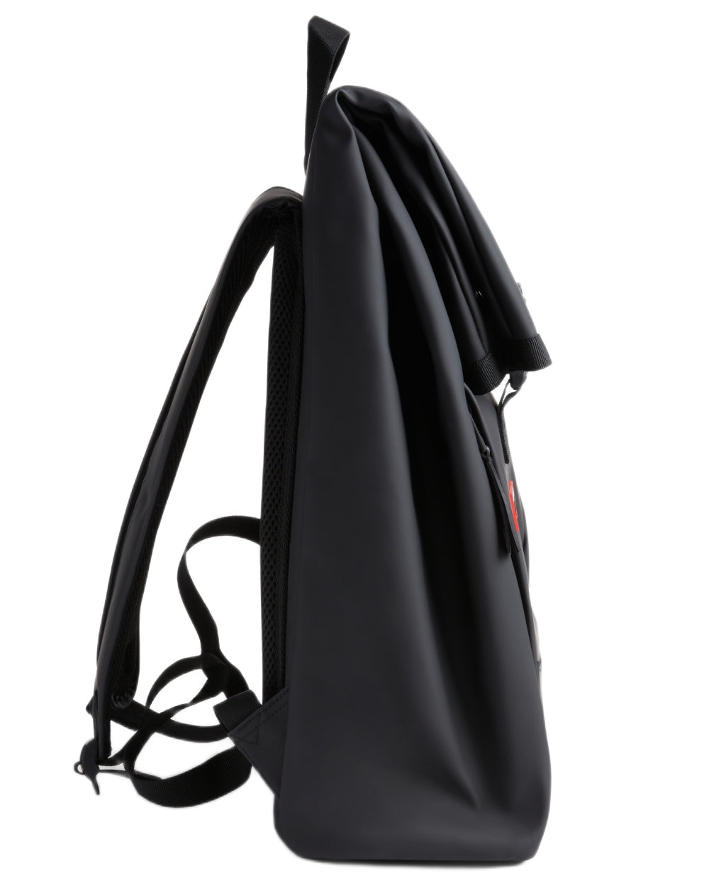 Black coloured Hunter Highlander Roll Top Backpack on white background