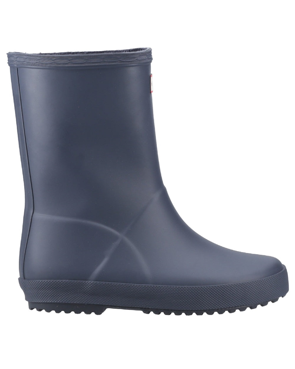 Navy Coloured Hunter Kids First Classic Wellingtons on white background