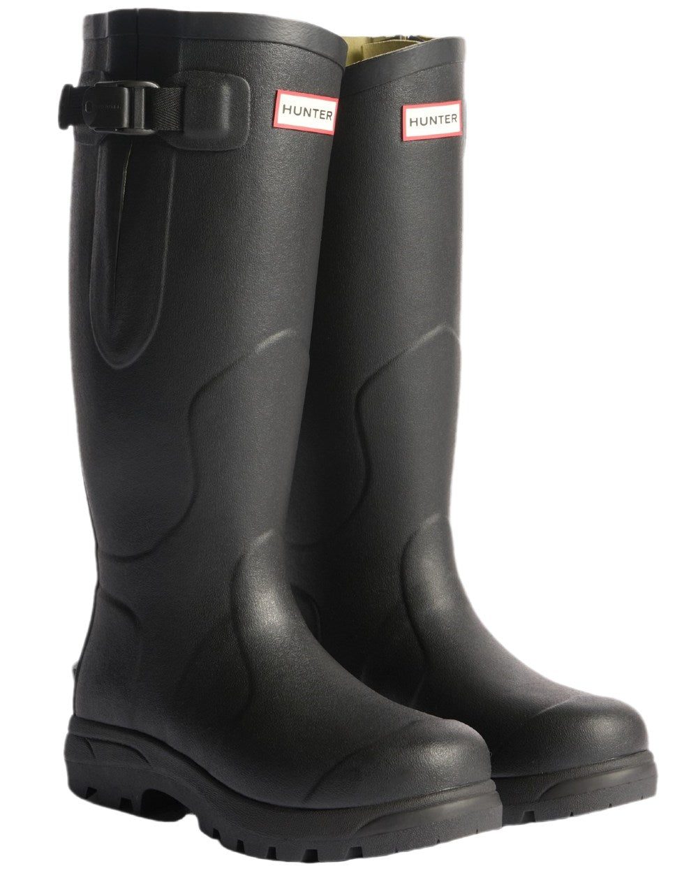 Black Coloured Hunter Mens Balmoral MK II Boots on white background