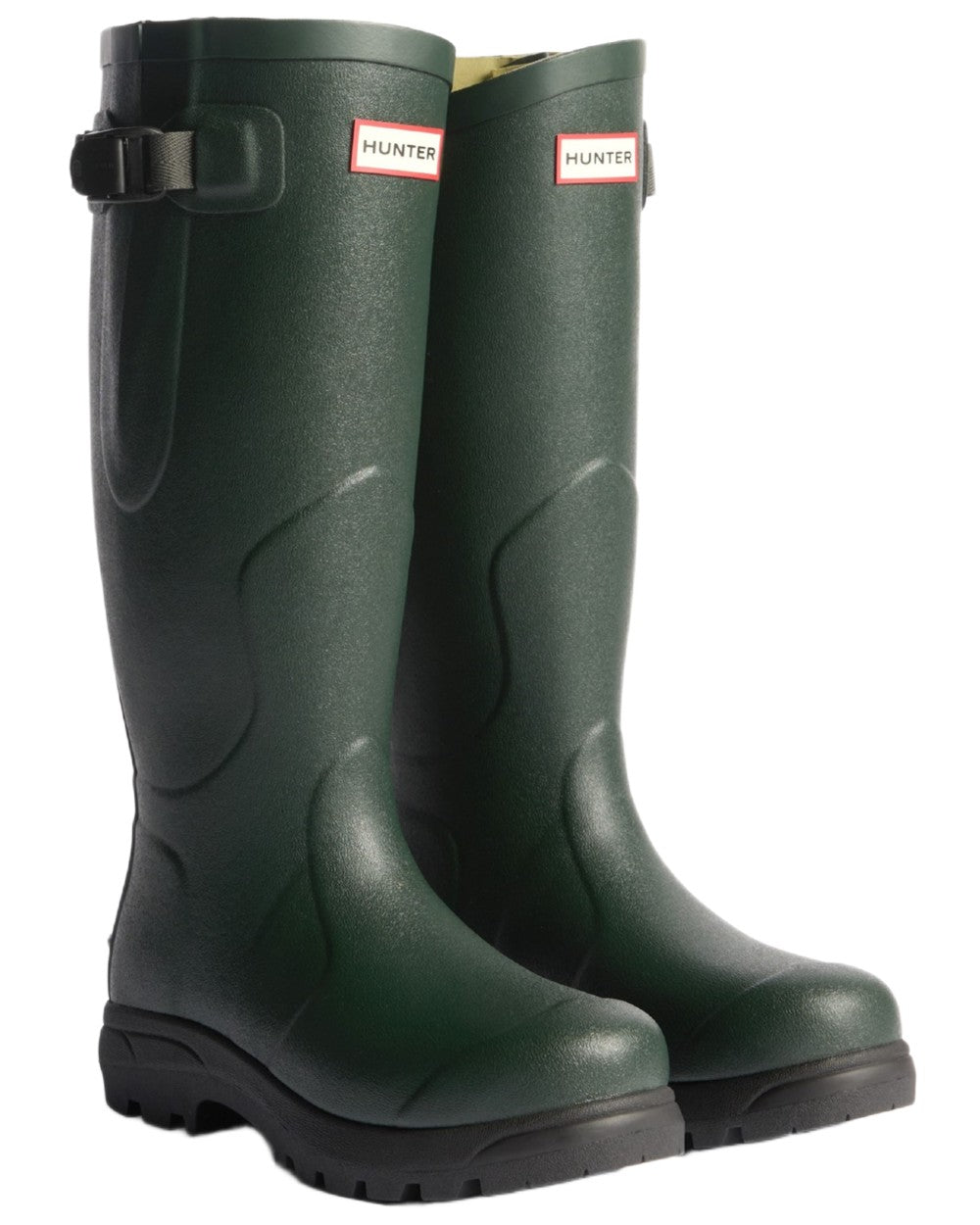 Dark Olive Black Coloured Hunter Mens Balmoral MK II Boots on white background