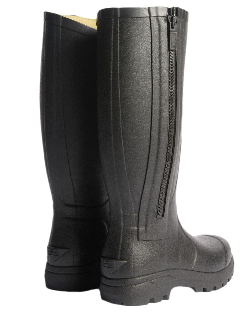 Black Coloured Hunter Mens Balmoral MK II Full Zip Boots on white background