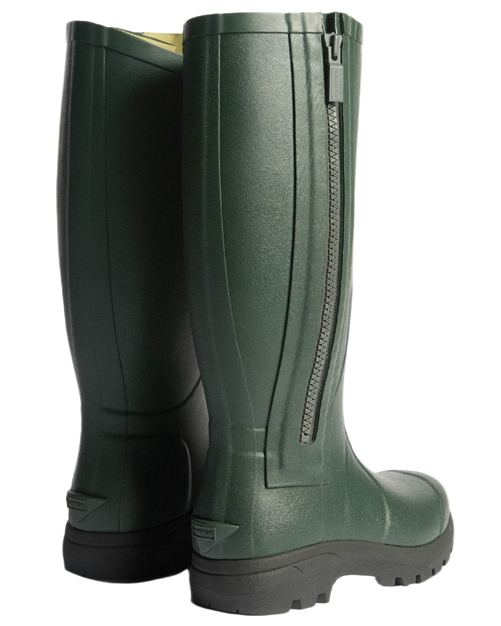 Dark Olive Black Coloured Hunter Mens Balmoral MK II Full Zip Boots on white background