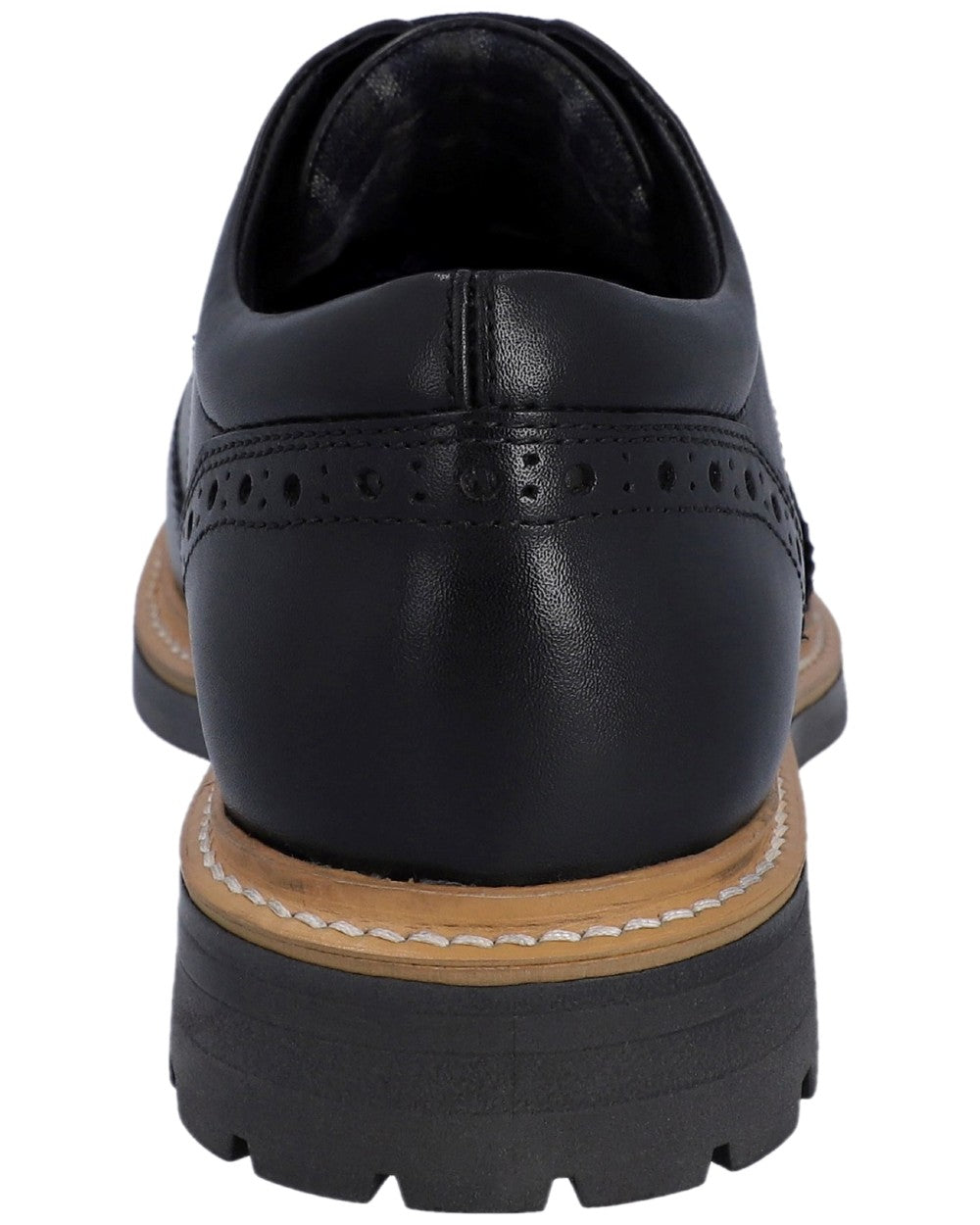 Black Coloured Hunter Mens Cawdor Brogue Gibson Shoes on white background