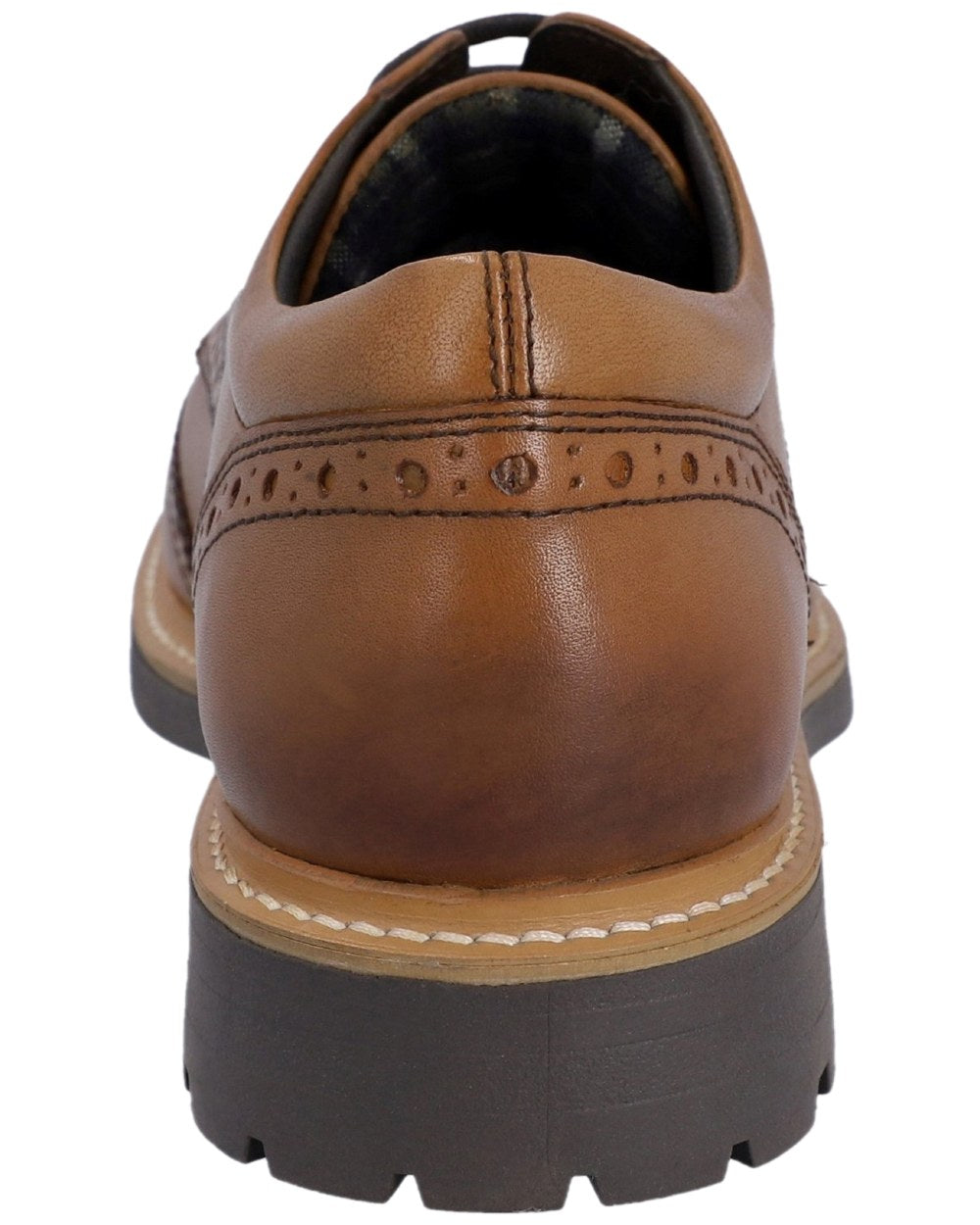Tan Coloured Hunter Mens Cawdor Brogue Gibson Shoes on white background