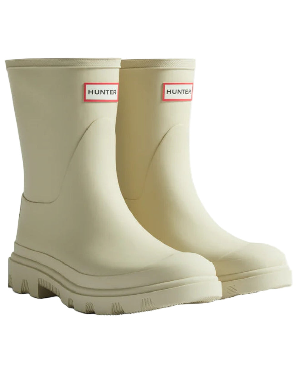 Gravel Coloured Hunter Mens Downpour Insulated Short Boots on white background