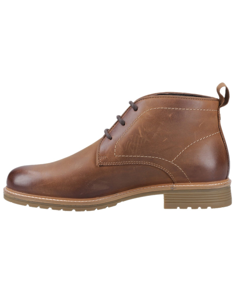 Dark Tan Coloured Hunter Mens Jura Ankle Boots on white background