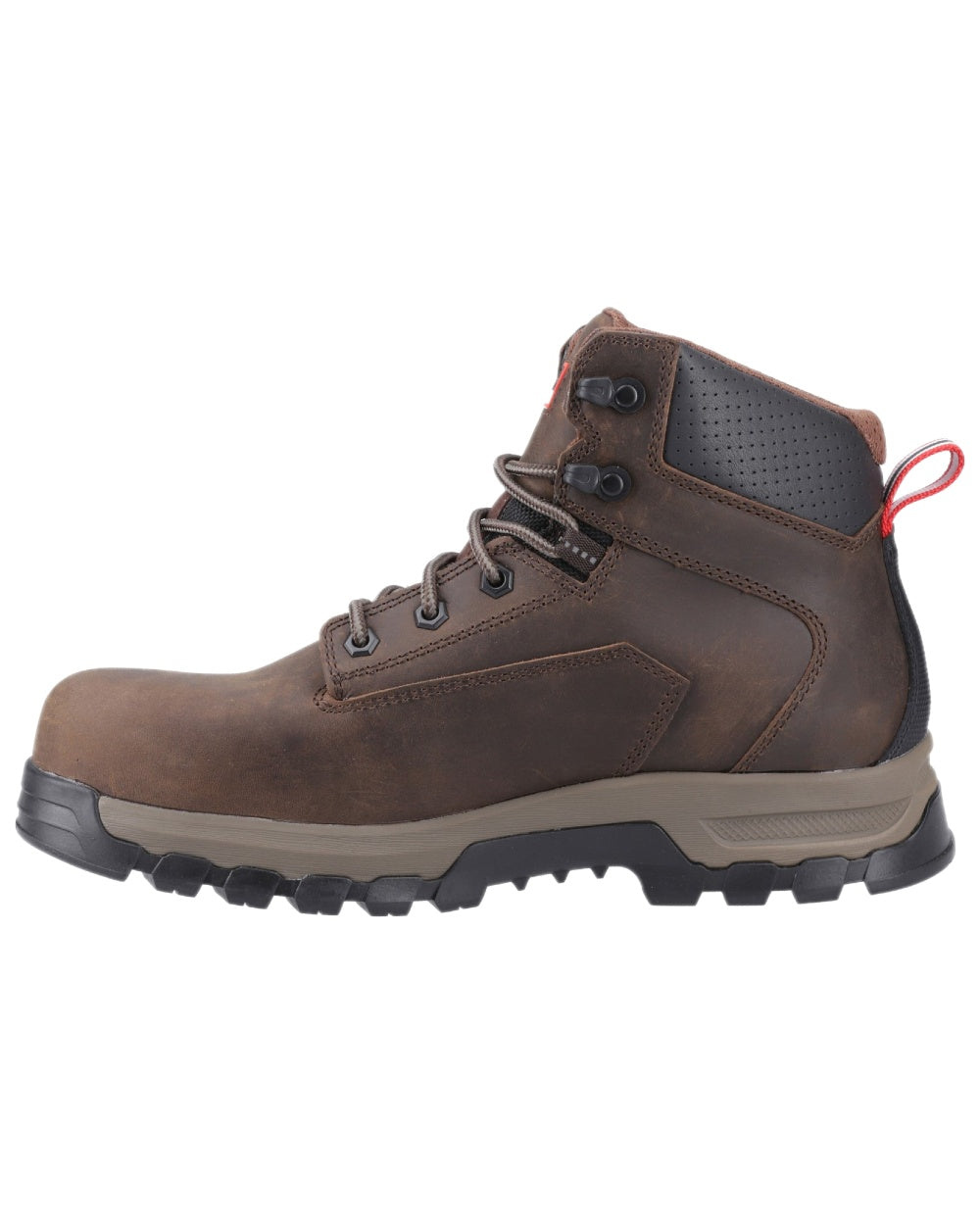 Brown Coloured Hunter Mens Lightning Safety Boots on white background