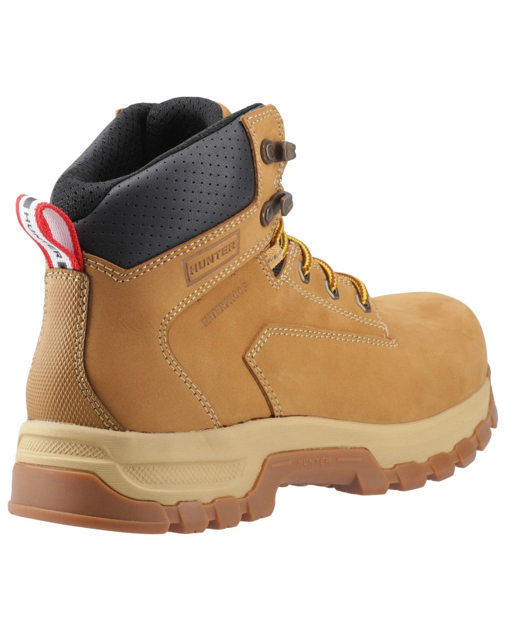 Honey Coloured Hunter Mens Lightning Safety Boots on white background