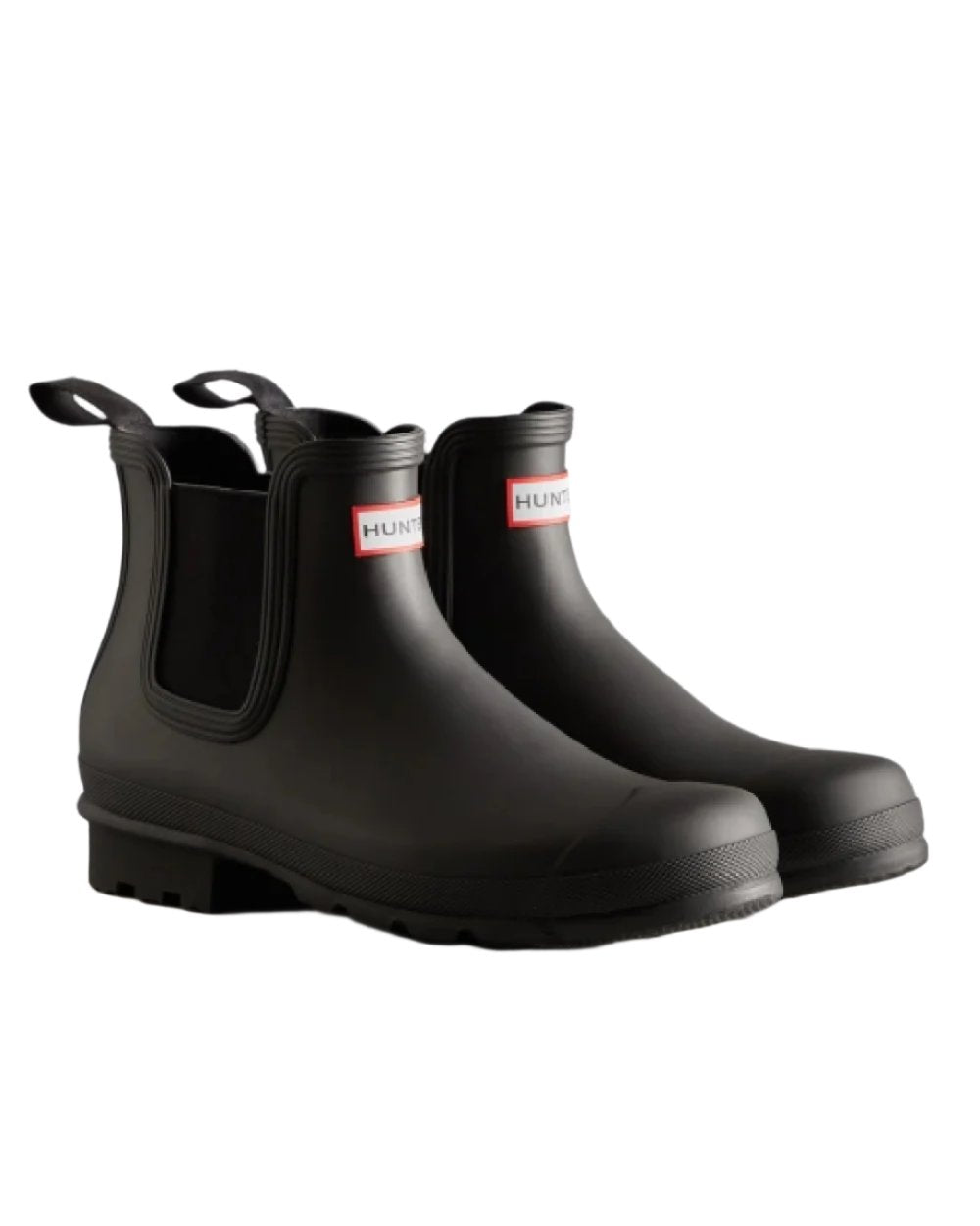 Black coloured Hunter Mens Original Chelsea Boots on white background