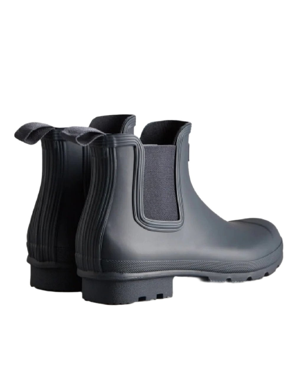 Navy coloured Hunter Mens Original Chelsea Boots on white background