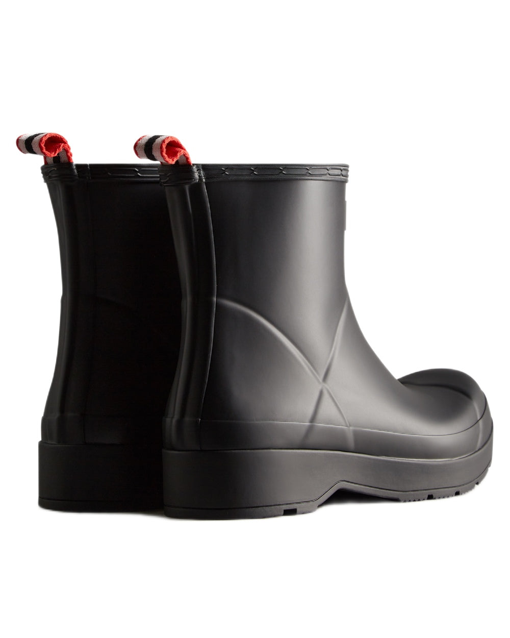 Black coloured Hunter Mens Play Short Wellingtons on white background