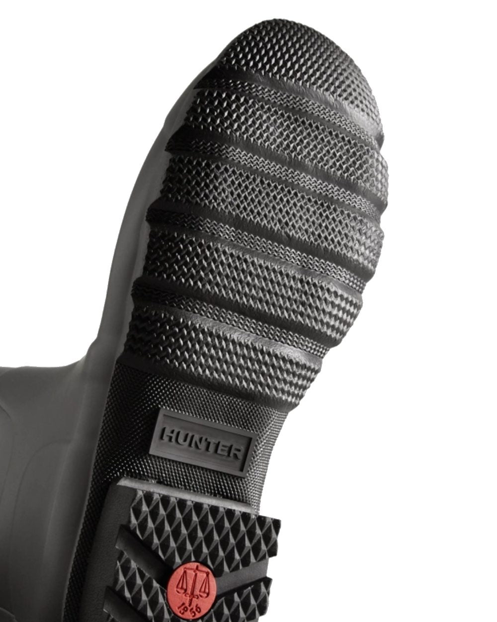 Black coloured Hunter Mens Tall Side Adjustable Wellington Boots on white background