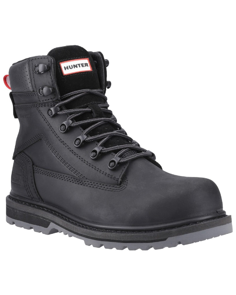 Black Coloured Hunter Mens Tornado Safety Boots on white background