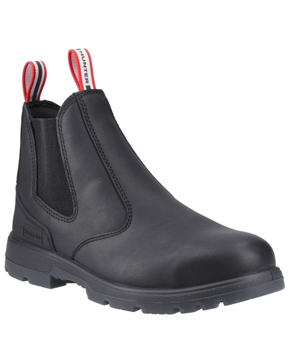 Black Coloured Hunter Mens Twister Dealer Boots on white background