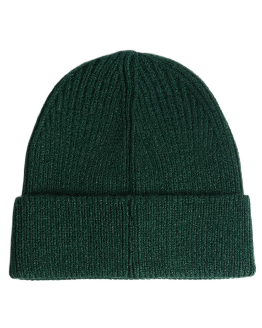 Hunter Green coloured Hunter Rory Turn Up Beanie on white background