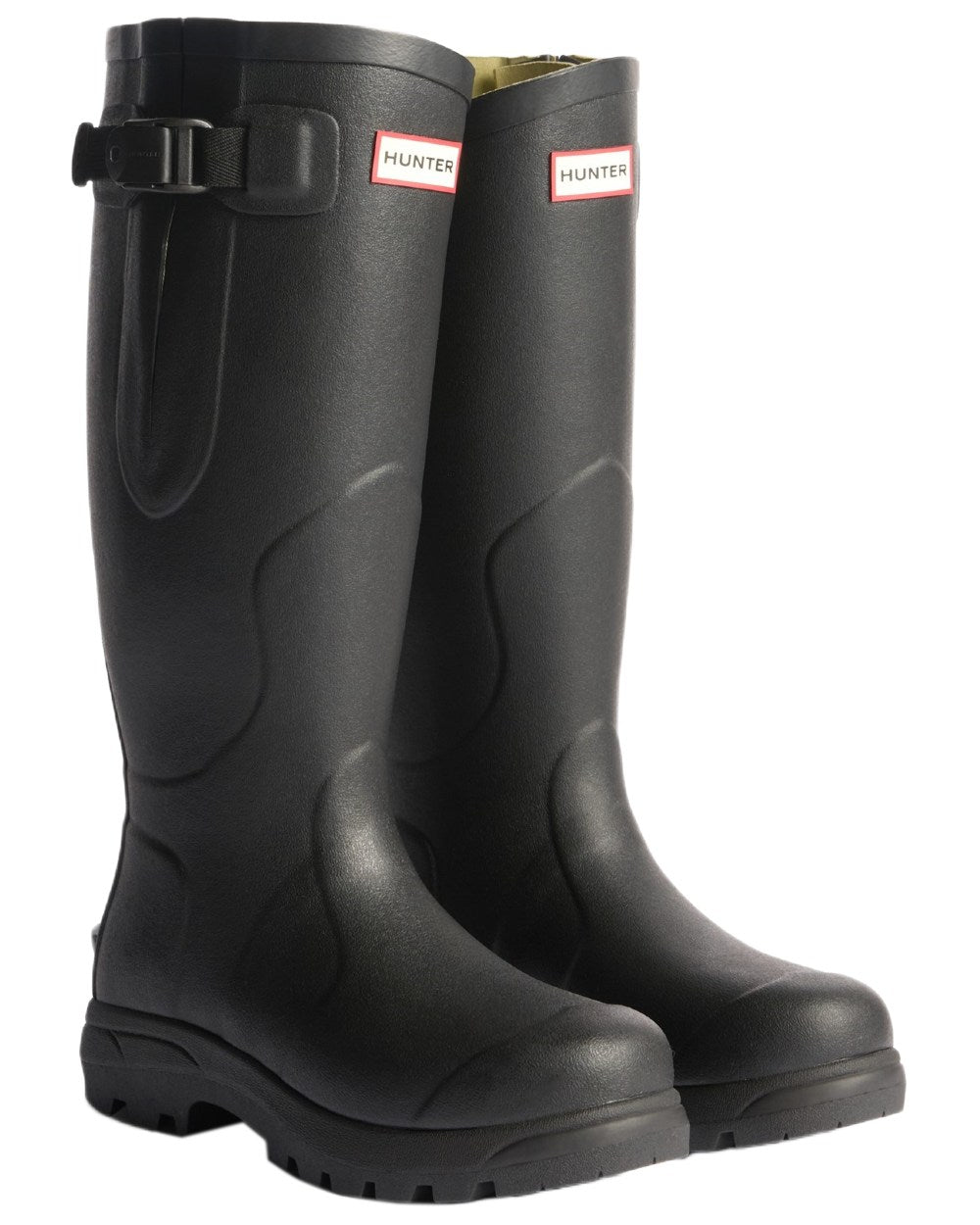 Black Coloured Hunter Womens Balmoral MK II Boots on white background