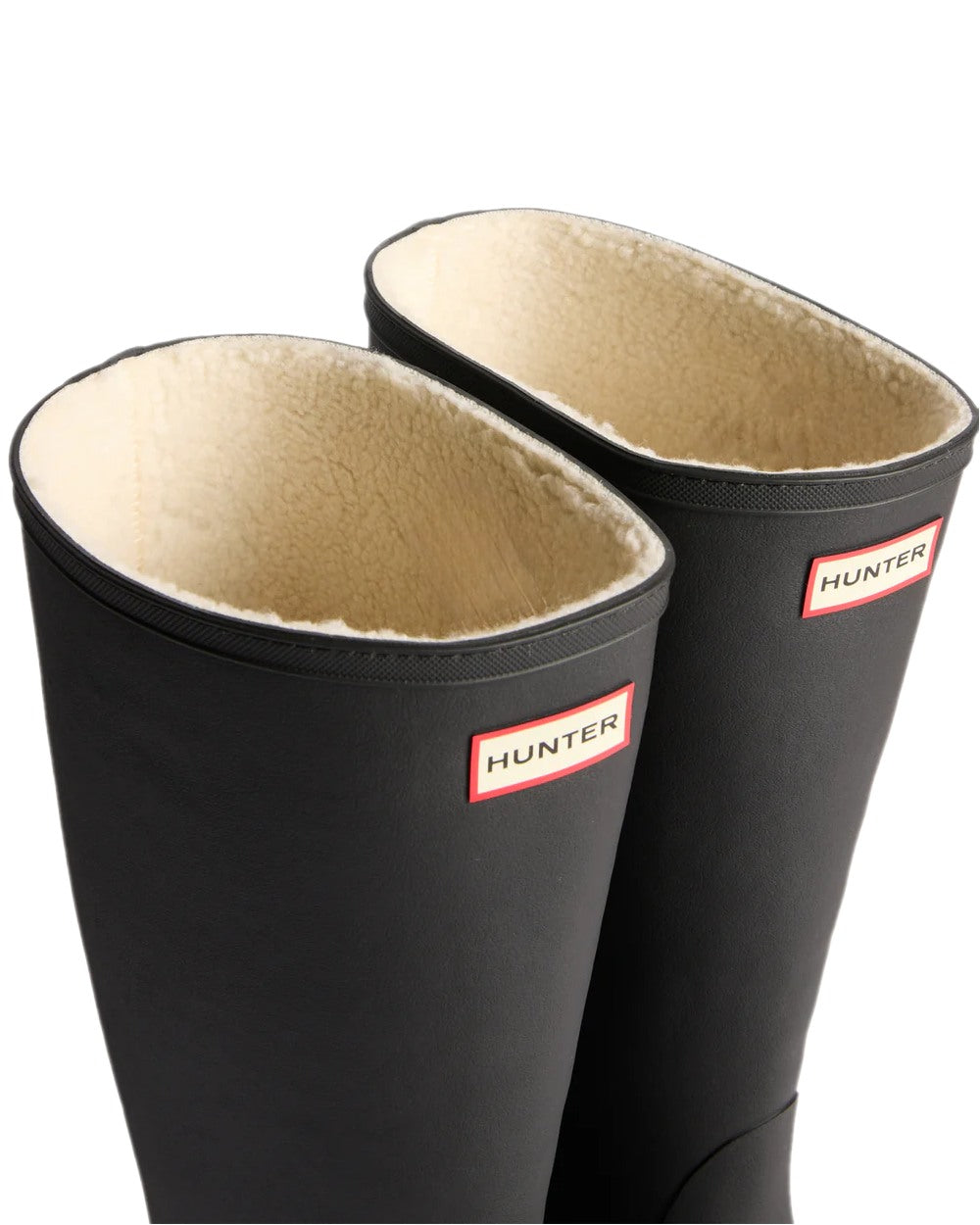 Black Coloured Hunter Womens Downpour Insulated Tall Boots on white background