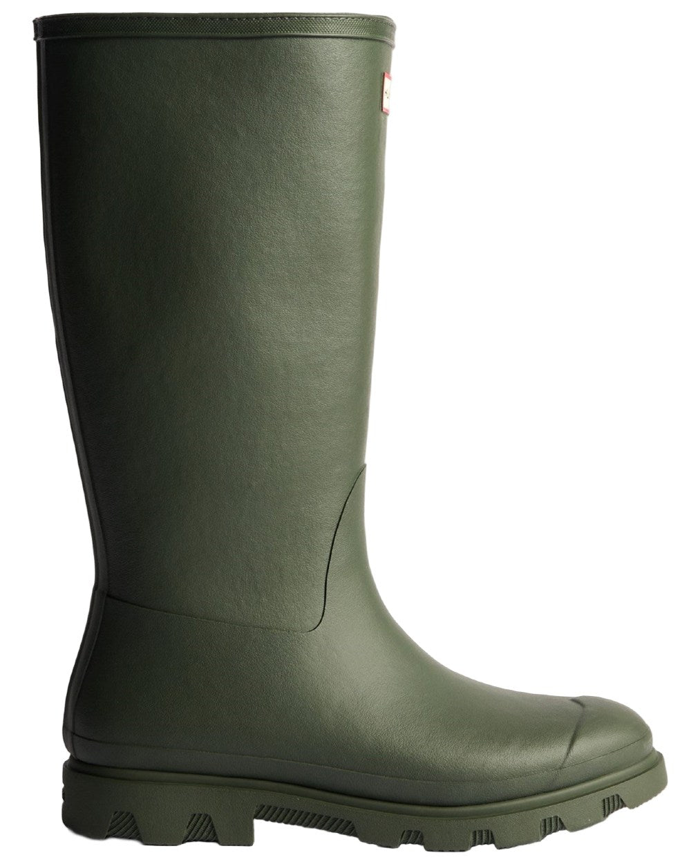 Dark Olive Coloured Hunter Womens Downpour Insulated Tall Boots on white background