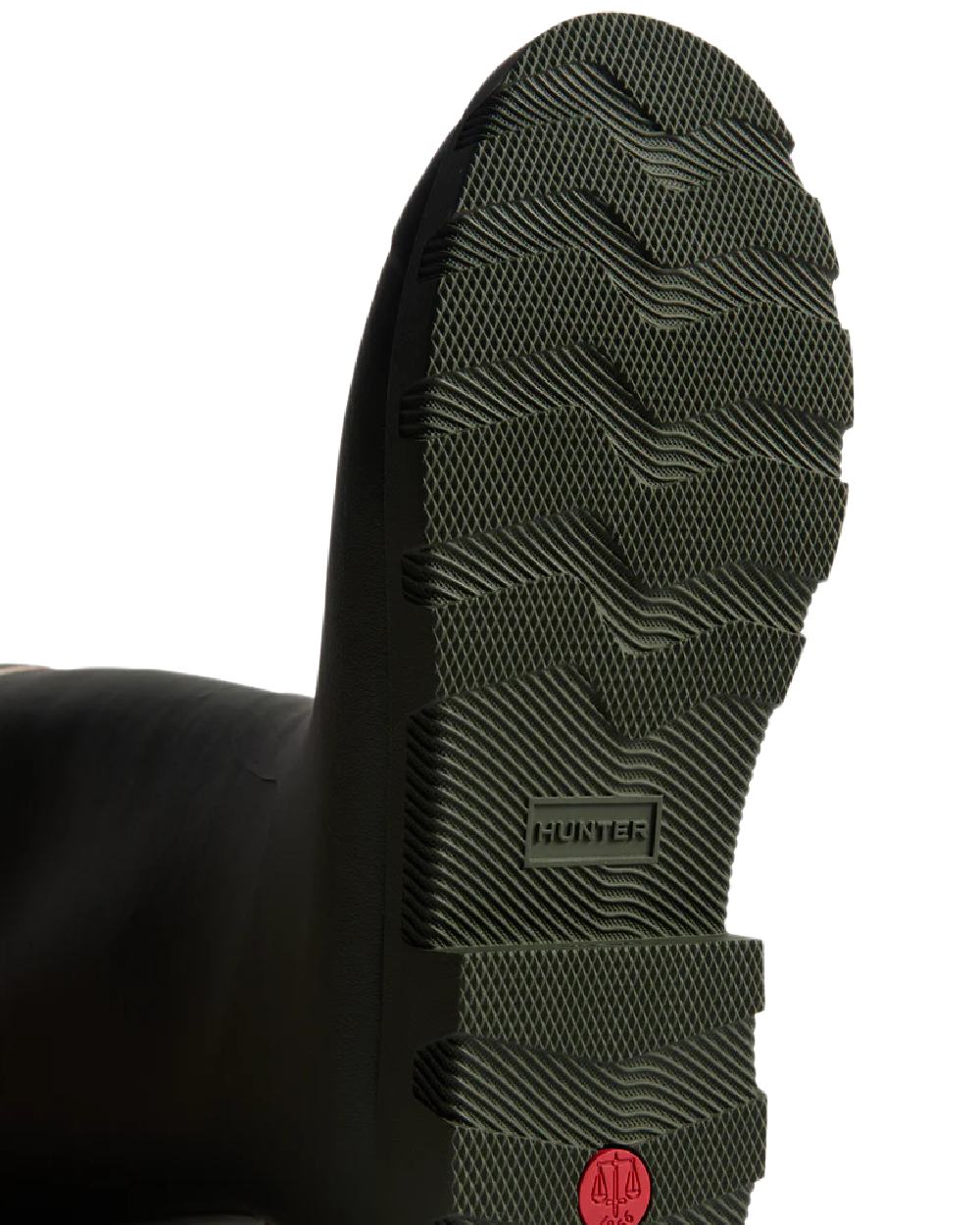 Dark Olive Coloured Hunter Womens Downpour Insulated Tall Boots on white background