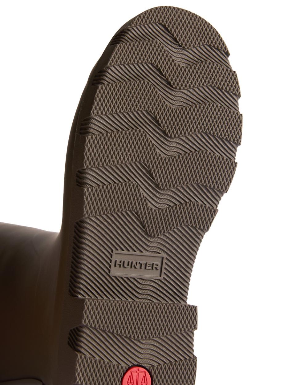 Chocolate Brown coloured Hunter Womens Downpour Tall Wellingtons on white background