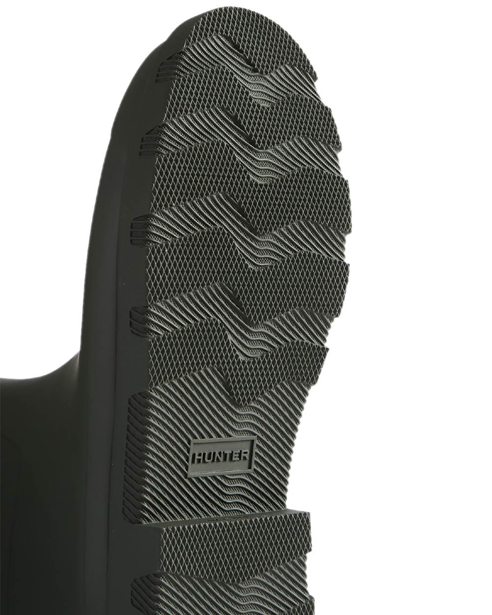 Dark Olive Coloured Hunter Womens Downpour Tall Wellingtons on white background