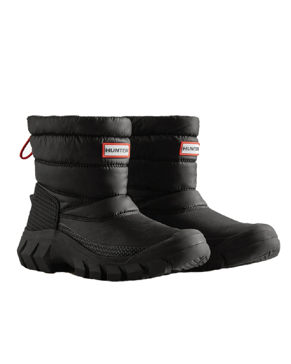 Black coloured Hunter Womens Intrepid Short Snow Boots on white background