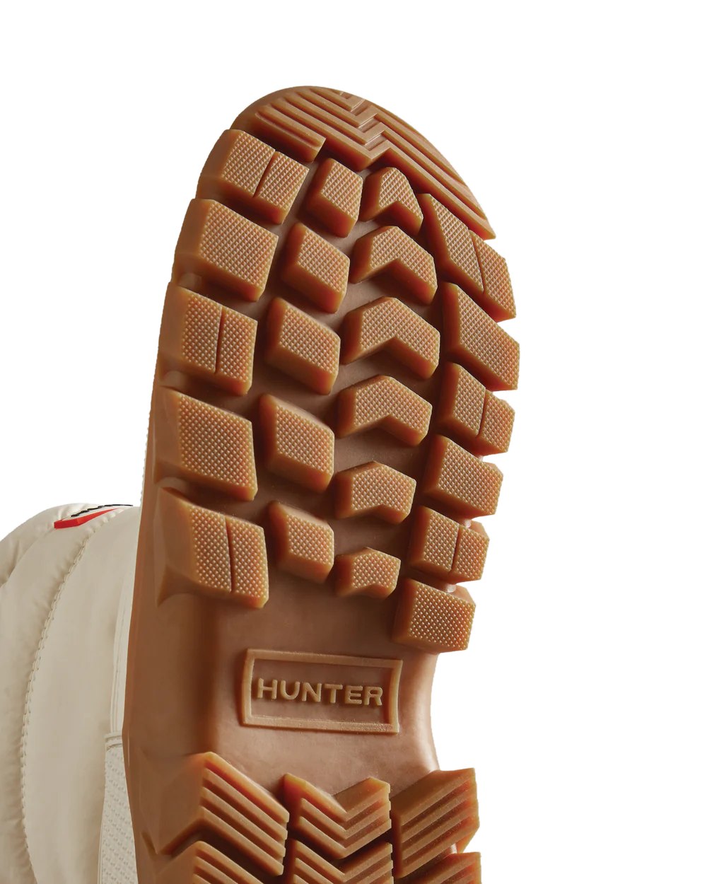 White coloured Hunter Womens Intrepid Short Snow Boots on white background