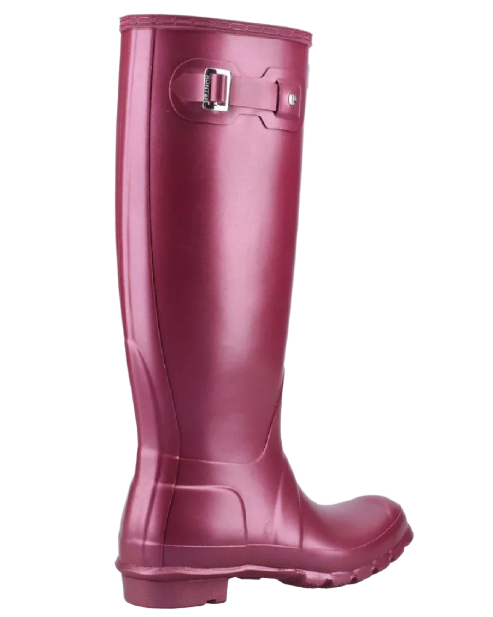 Hayes Burgundy coloured Hunter Womens Nebula Tall Wellington Boots on white background