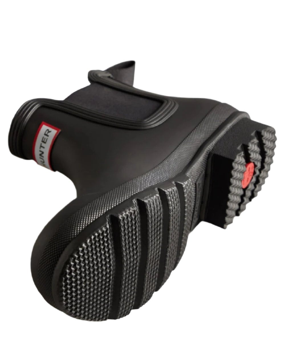 Black coloured Hunter Womens Original Chelsea Boots on white background