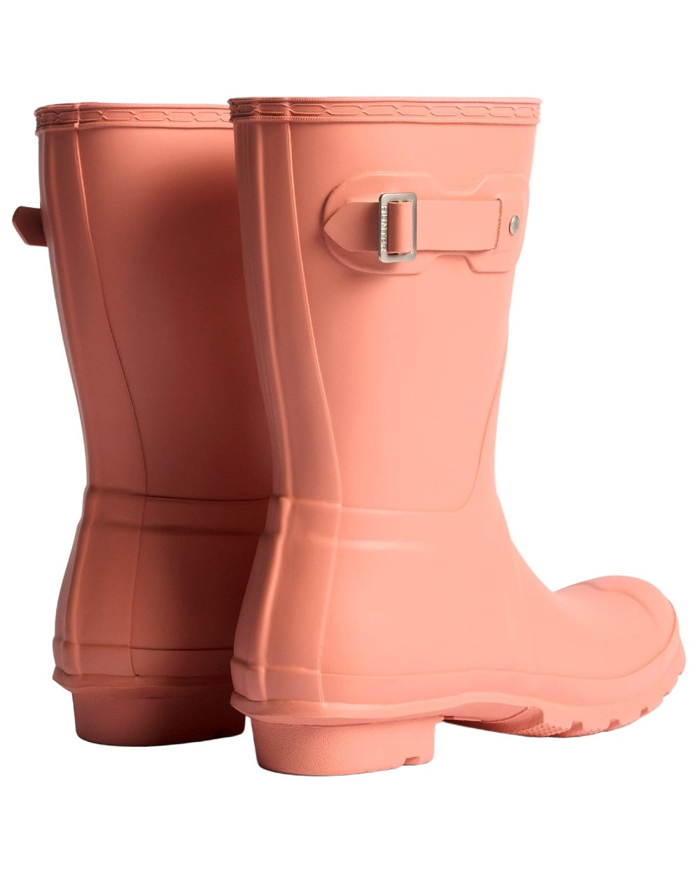 Terracotta Coloured Hunter Womens Original Short Wellingtons on white background