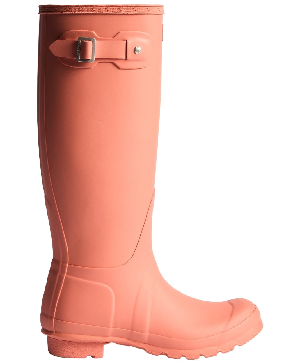 Terracotta Coloured Hunter Womens Original Tall Wellingtons on white background