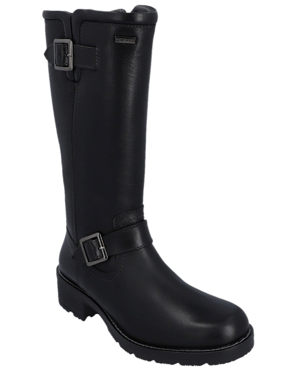 Black Coloured Hunter Womens Skye Waterproof Tall Boots on white background