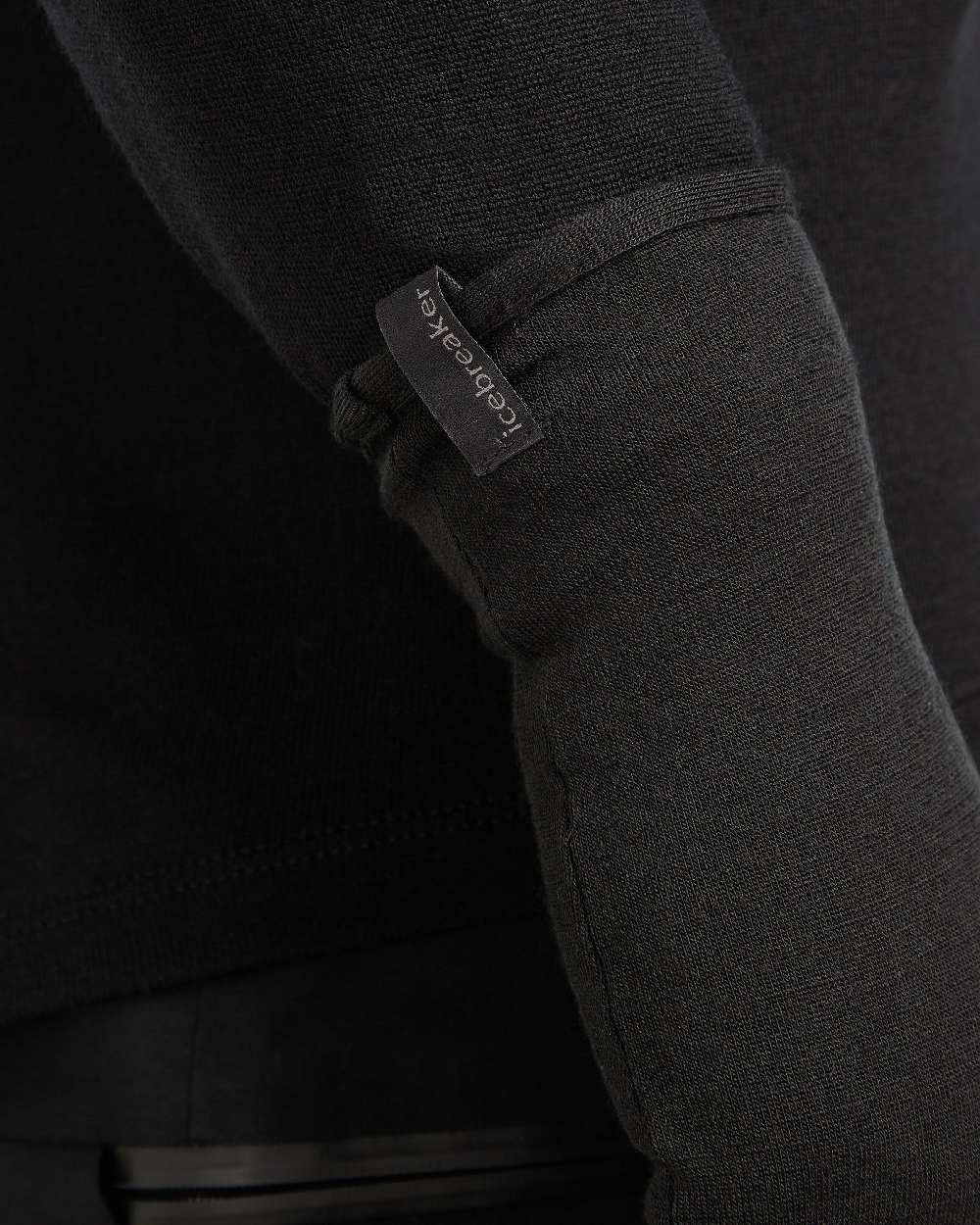 Black Coloured Icebreaker 260 Tech Glove Liners on white background