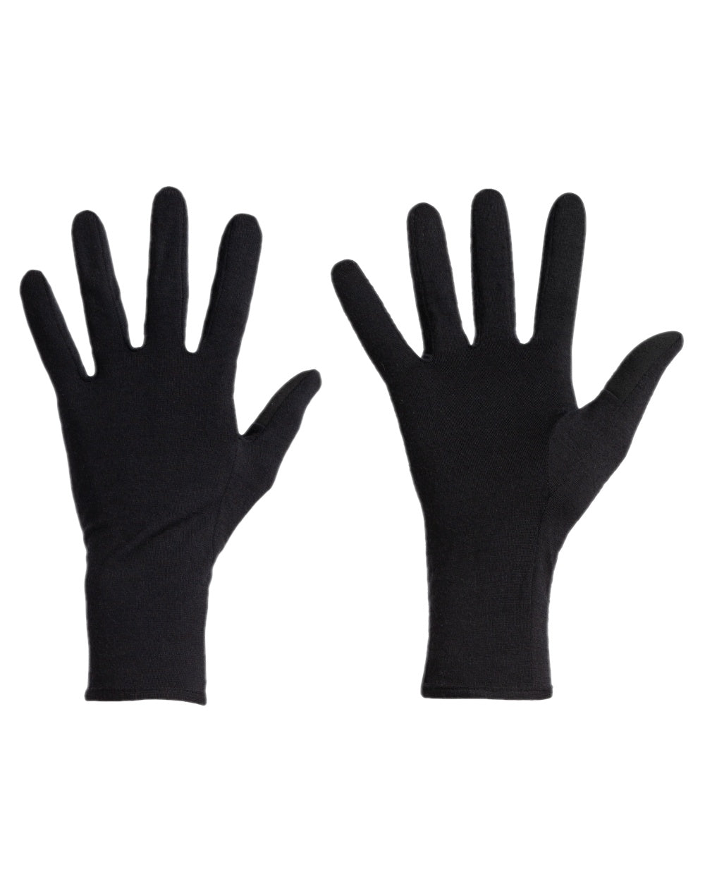 Black Coloured Icebreaker 260 Tech Glove Liners on white background