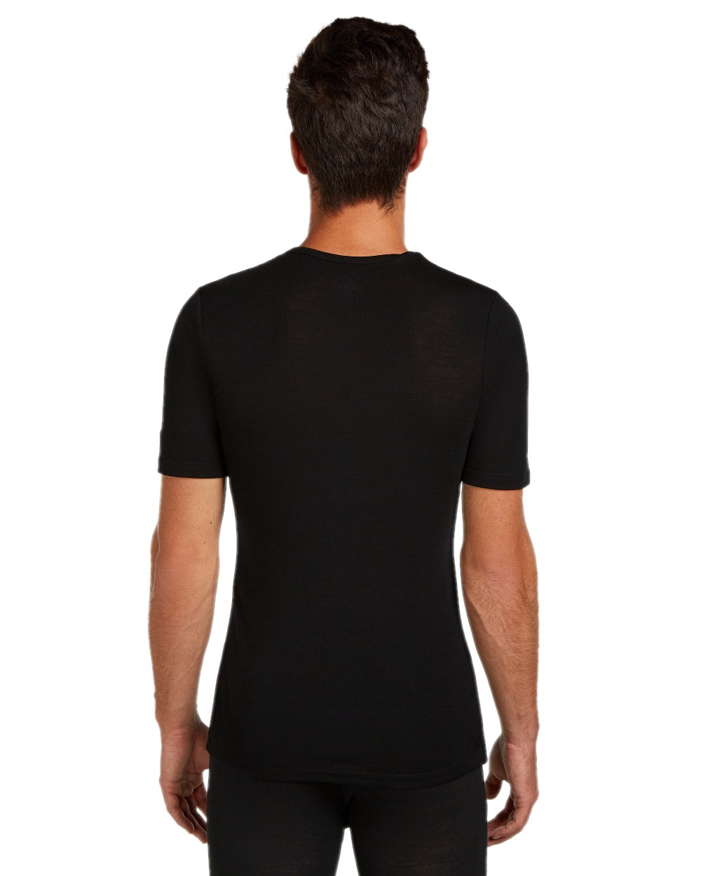 Black Coloured Icebreaker Mens 175 Everyday Thermal Top on white background