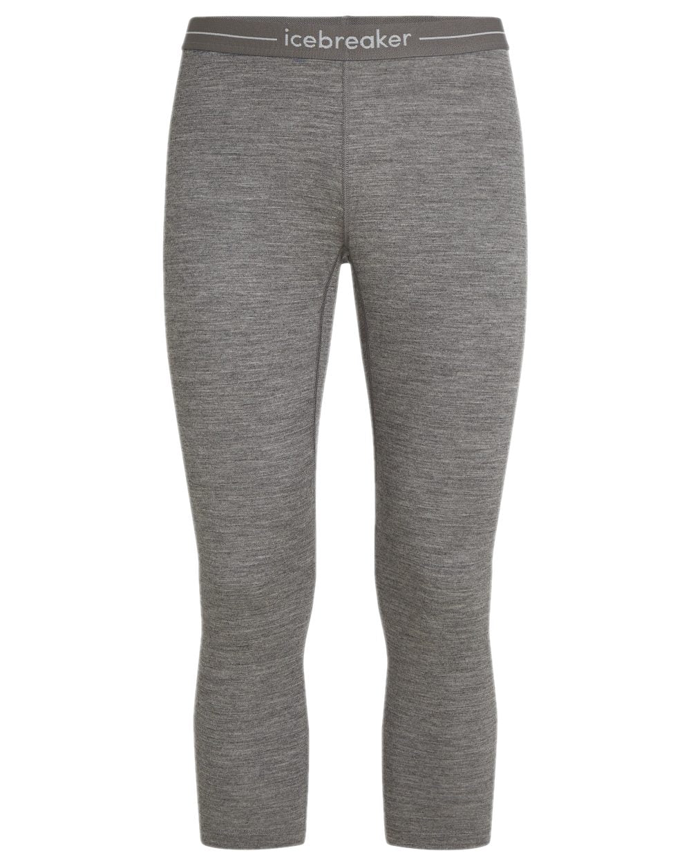 Gritstone Heather Coloured Icebreaker Mens Merino 200 Oasis 3/4 Thermal Leggings on white background