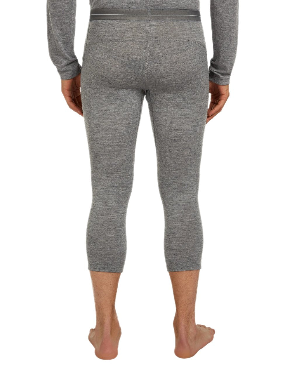 Gritstone Heather Coloured Icebreaker Mens Merino 200 Oasis 3/4 Thermal Leggings on white background